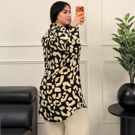 Chemise longue en crepe