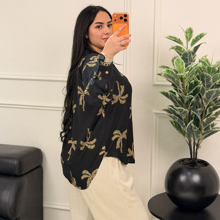 Chemise brodé en lin