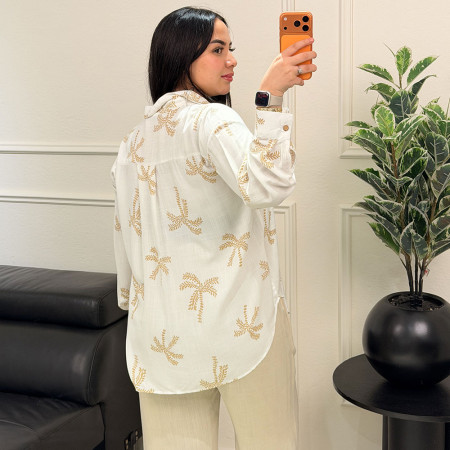 Chemise brodé en lin