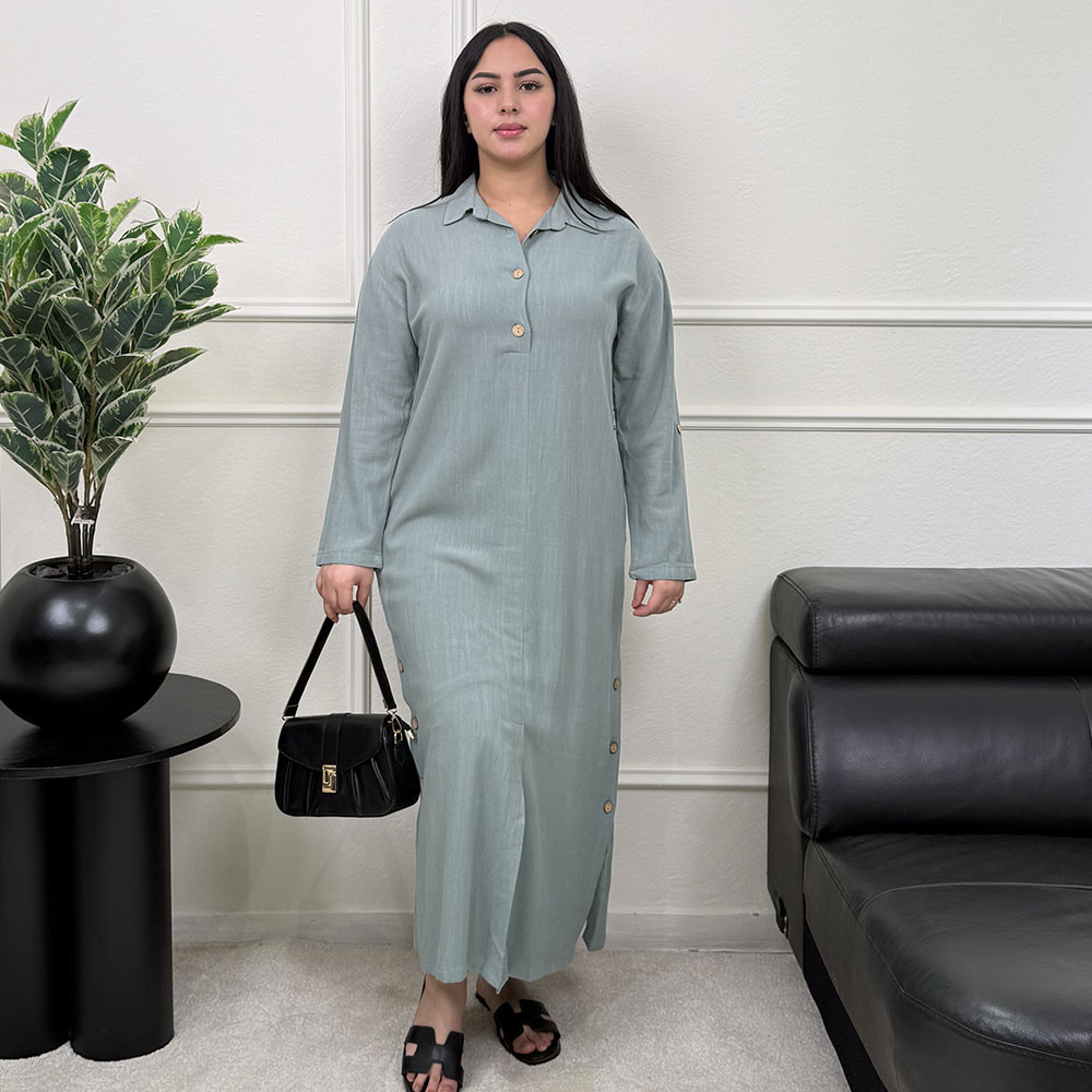 Robe en lin avec boutons