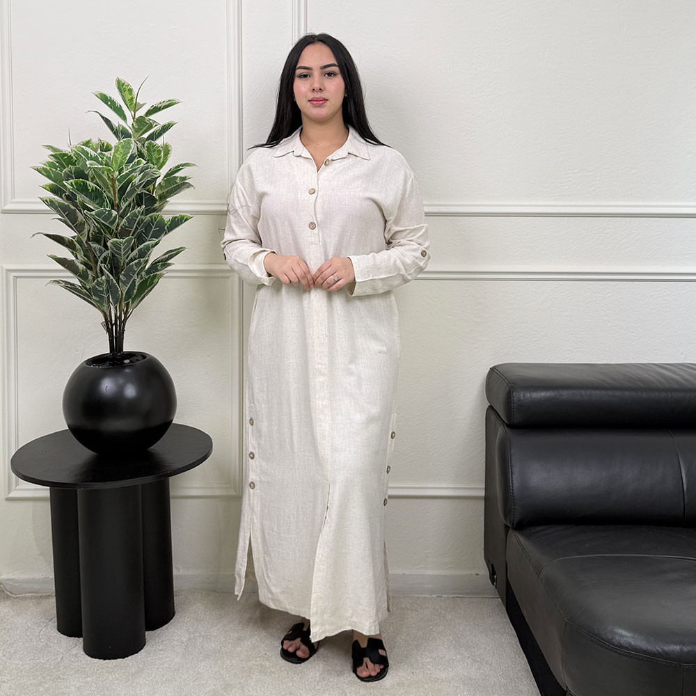 Robe en lin avec boutons
