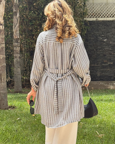 chemise rayée en lin