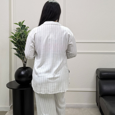 Ensemble rayé  en lin