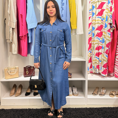 Chemise robe en tencel