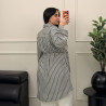 Chemise robe rayée en lin