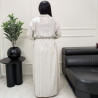 Chemise robe rayée en lin