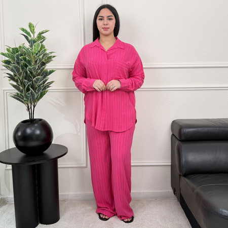 Ensemble rayé en lin