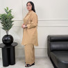 Ensemble en lin avec plume en strass