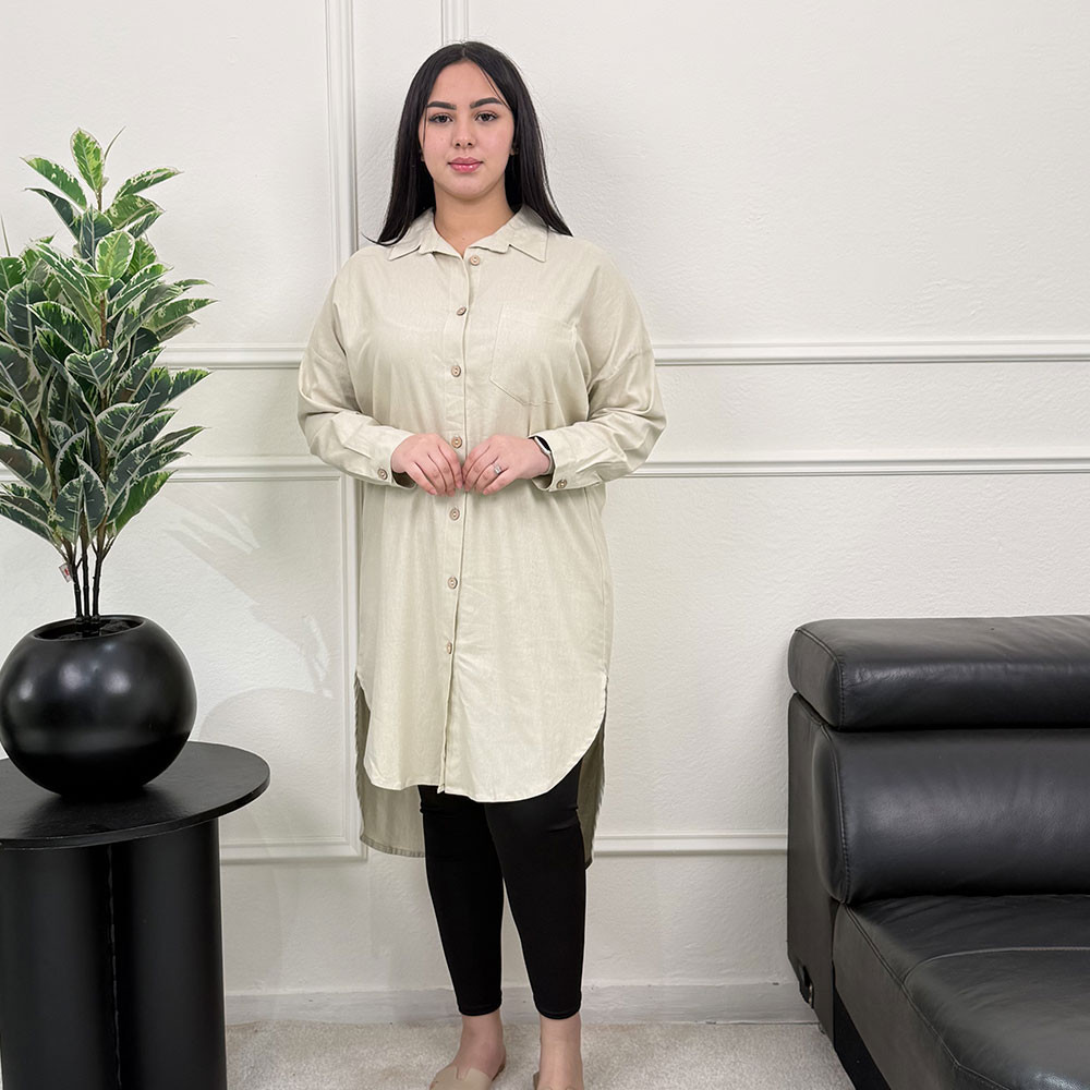 Chemise longue en lin