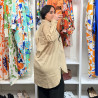 Chemise en popeline avec poche en strass
