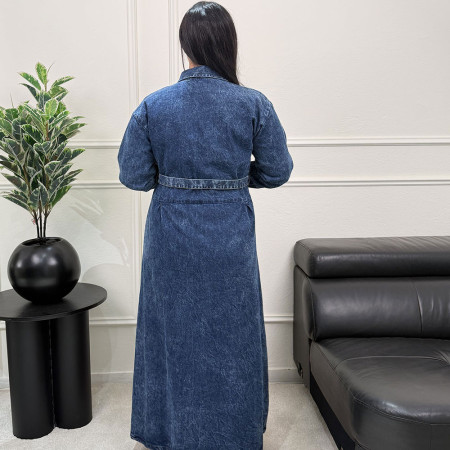 Chemise robe en jeans