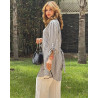 Chemise robe rayée en lin