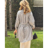 Chemise robe rayée en lin