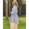 Chemise robe rayée en lin