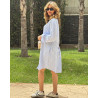 Chemise robe rayée en lin