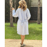 Chemise robe rayée en lin