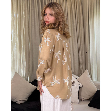 Chemise brodé en lin