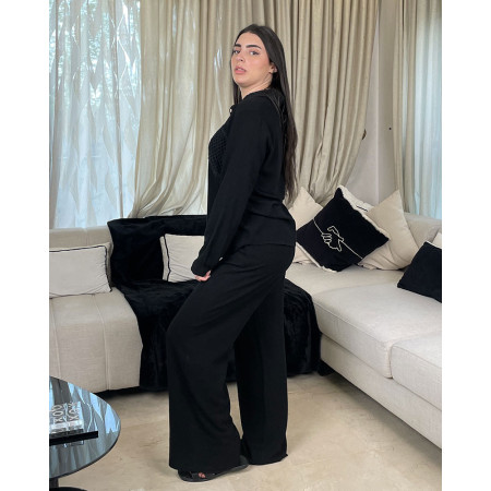 Ensemble en lin avec poche brodé
