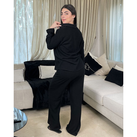Ensemble en lin avec poche brodé