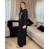 Ensemble en lin avec plume en strass