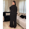 Ensemble en lin avec plume en strass
