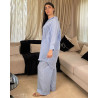 Ensemble en lin avec plume en strass