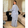 Ensemble en lin avec plume en strass