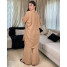Ensemble en lin avec plume en strass