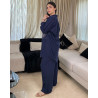 Ensemble en lin avec plume en strass