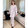 Ensemble en lin avec plume en strass
