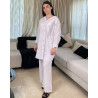 Ensemble en lin avec plume en strass