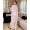Ensemble en lin avec plume en strass