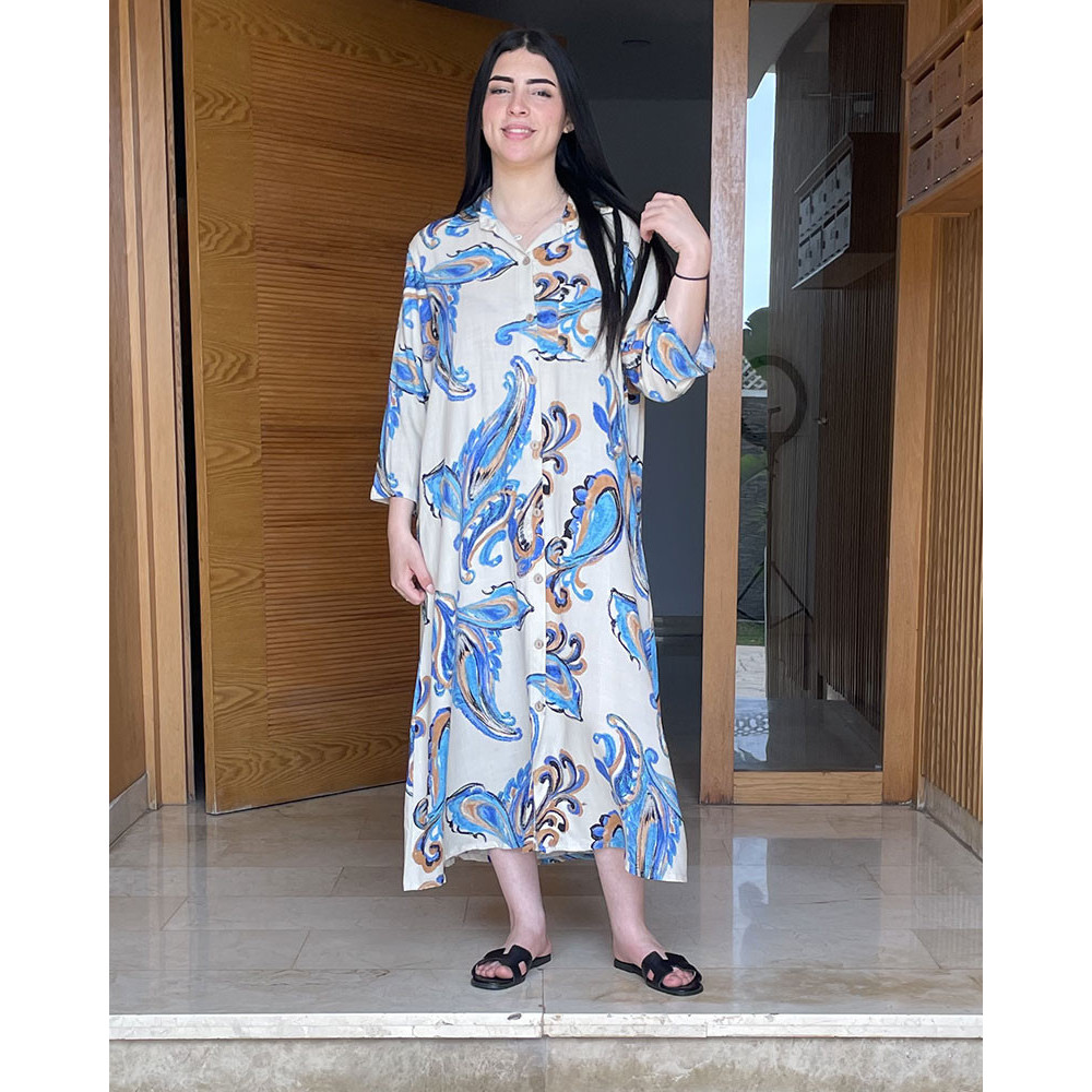Chemise robe en lin