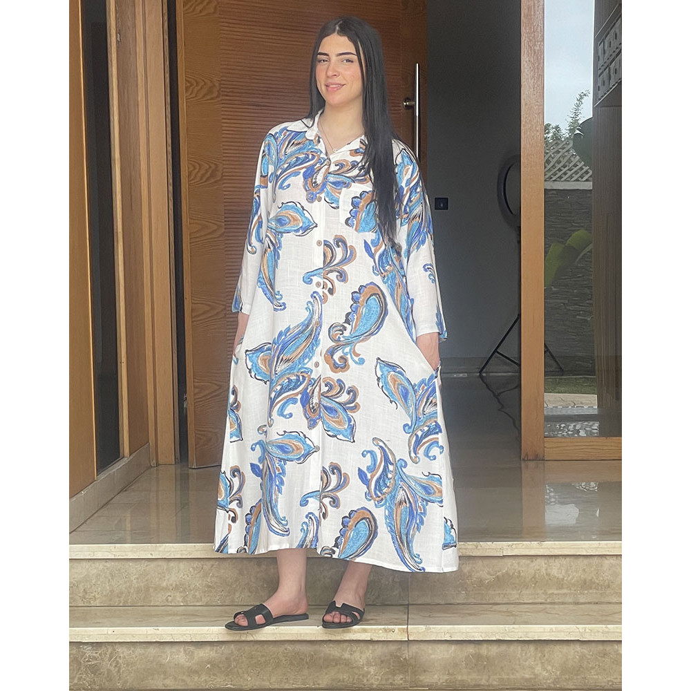 Chemise robe en lin
