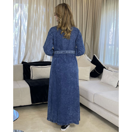 Chemise robe en jeans